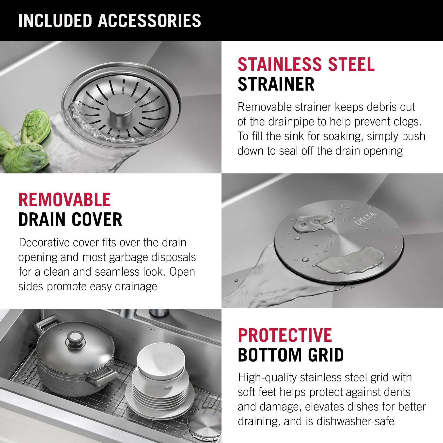 33&rdquo; Workstation Kitchen Sink Drop-In Top Mount Stainless Steel Single Bowl with WorkFlow&trade; Ledge and Accessories